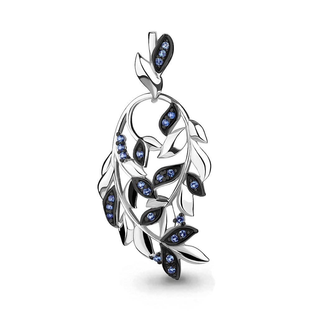 Серебряная подвеска с наносапфиром синт. AQUAMARINE #687356
