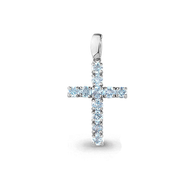 Серебряная подвеска с топазом AQUAMARINE #640775