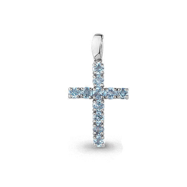 Серебряная подвеска с топазом свисс AQUAMARINE #651933