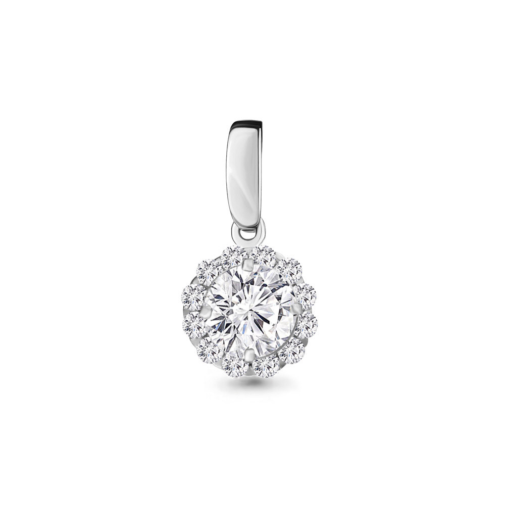 Серебряная подвеска с фианитом AQUAMARINE #711522