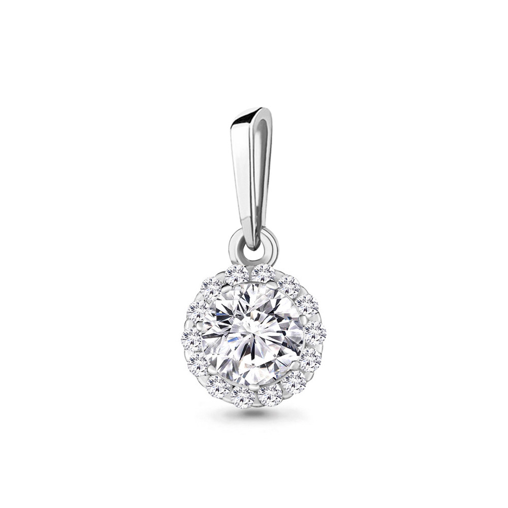 Серебряная подвеска с фианитом AQUAMARINE #711523