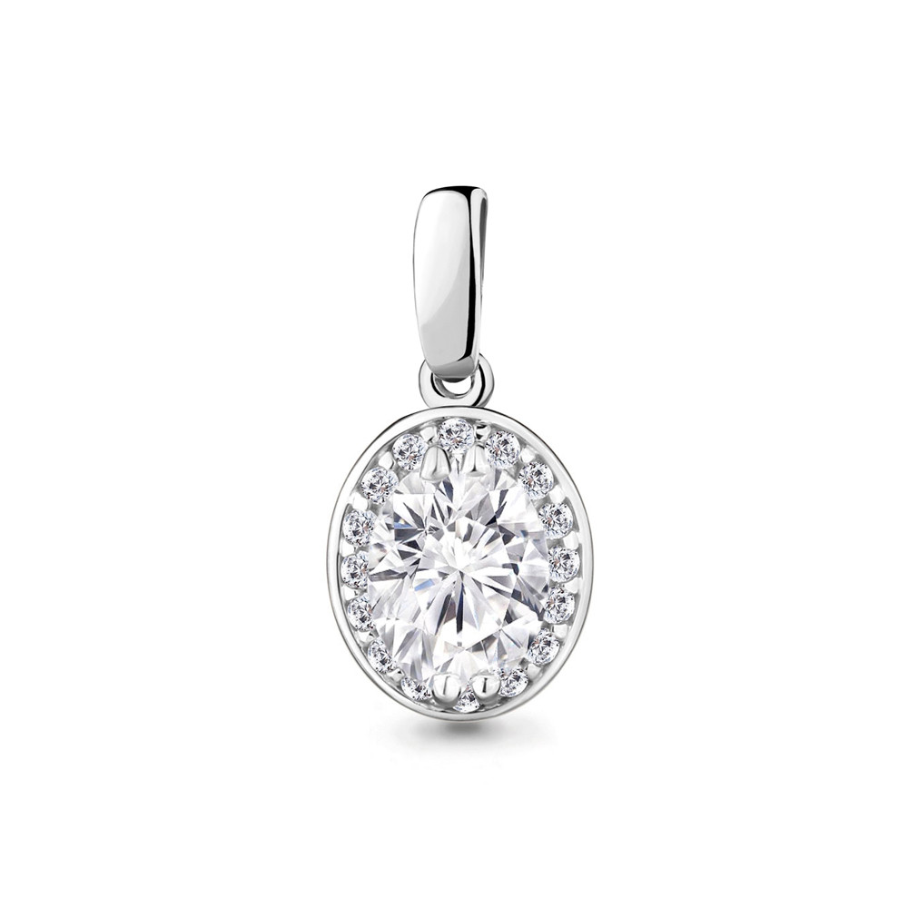 Серебряная подвеска с фианитом AQUAMARINE #716864