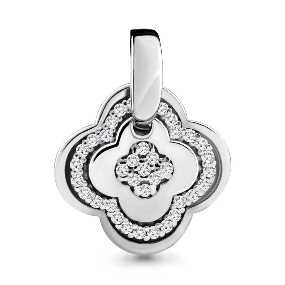 Серебряная подвеска с фианитом AQUAMARINE #674179