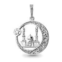 Серебряная подвеска с фианитом AQUAMARINE #430578