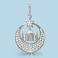 Серебряная подвеска с фианитом AQUAMARINE #712450