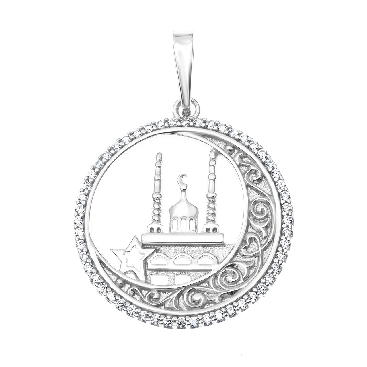 Серебряная подвеска с фианитом AQUAMARINE #460036