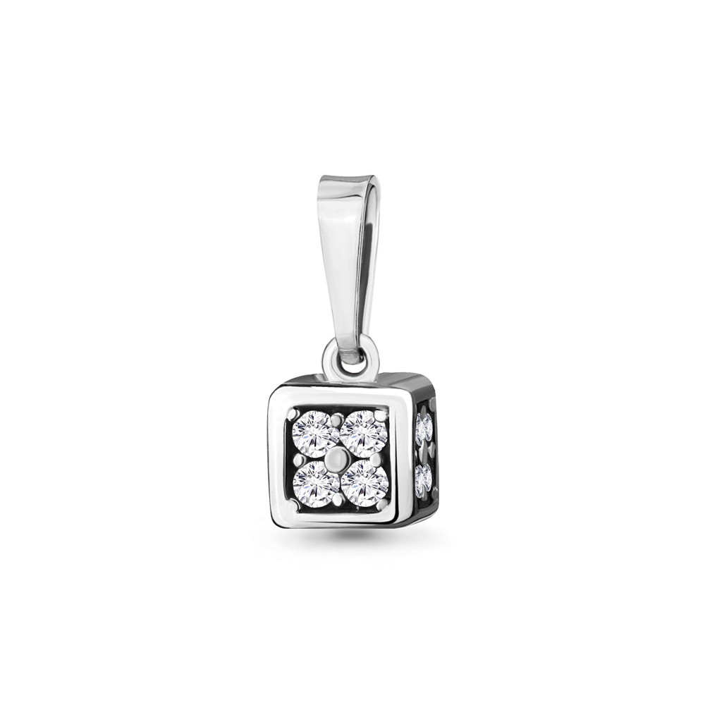 Серебряная подвеска с фианитом AQUAMARINE #705694