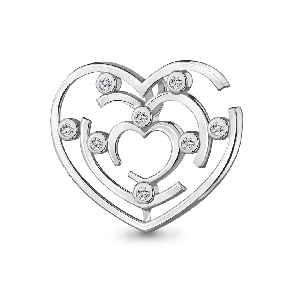 Серебряная подвеска с фианитом AQUAMARINE #696470
