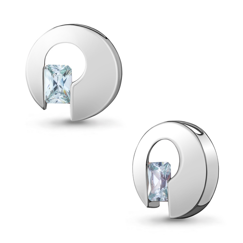Серебряная подвеска с фианитом AQUAMARINE #711869