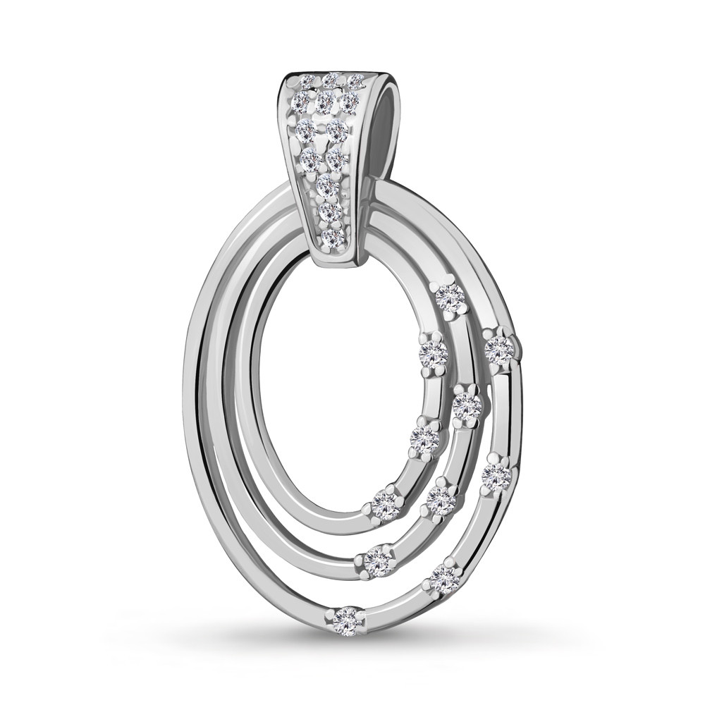 Серебряная подвеска с фианитом AQUAMARINE #696474