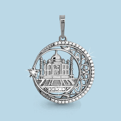 Серебряная подвеска с фианитом AQUAMARINE #460037