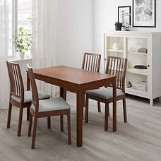 Стол раздвижной ЭКЕДАЛЕН коричневый, 80/120x70 см ИКЕА IKEA, фото 3