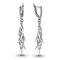 Серебряные Серьги-подвески AQUAMARINE (#605321)