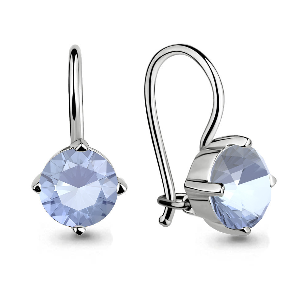 Серебряные серьги с фианитом AQUAMARINE (#651612)
