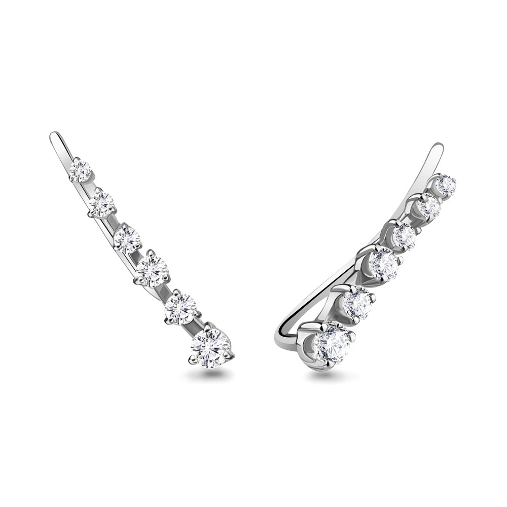 Серебряные серьги с фианитом AQUAMARINE #711539
