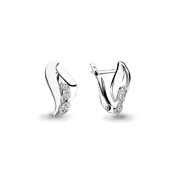 Серебряные серьги-классические с фианитом AQUAMARINE (#631753)