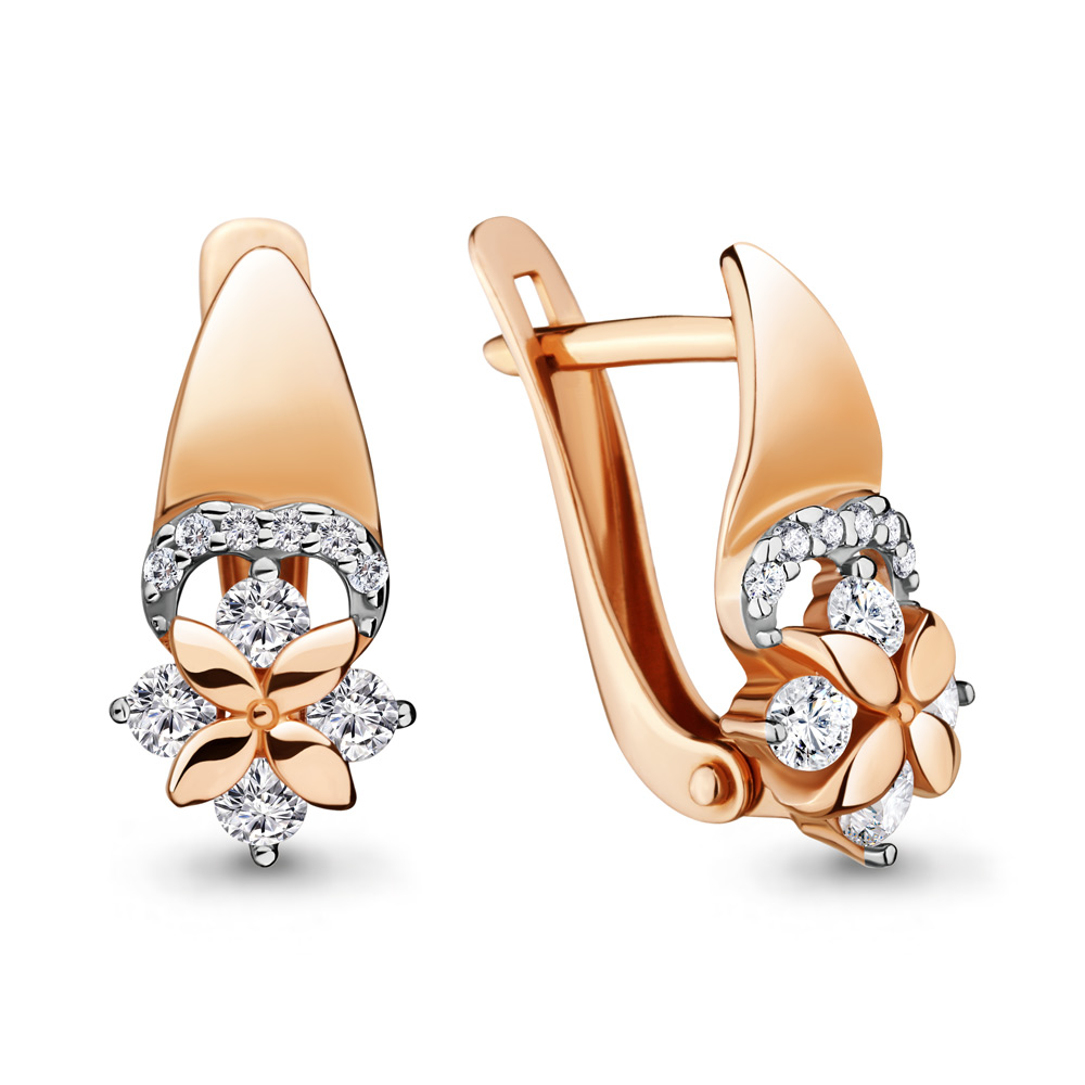 Серебряные серьги-классические с фианитом AQUAMARINE (#687055)