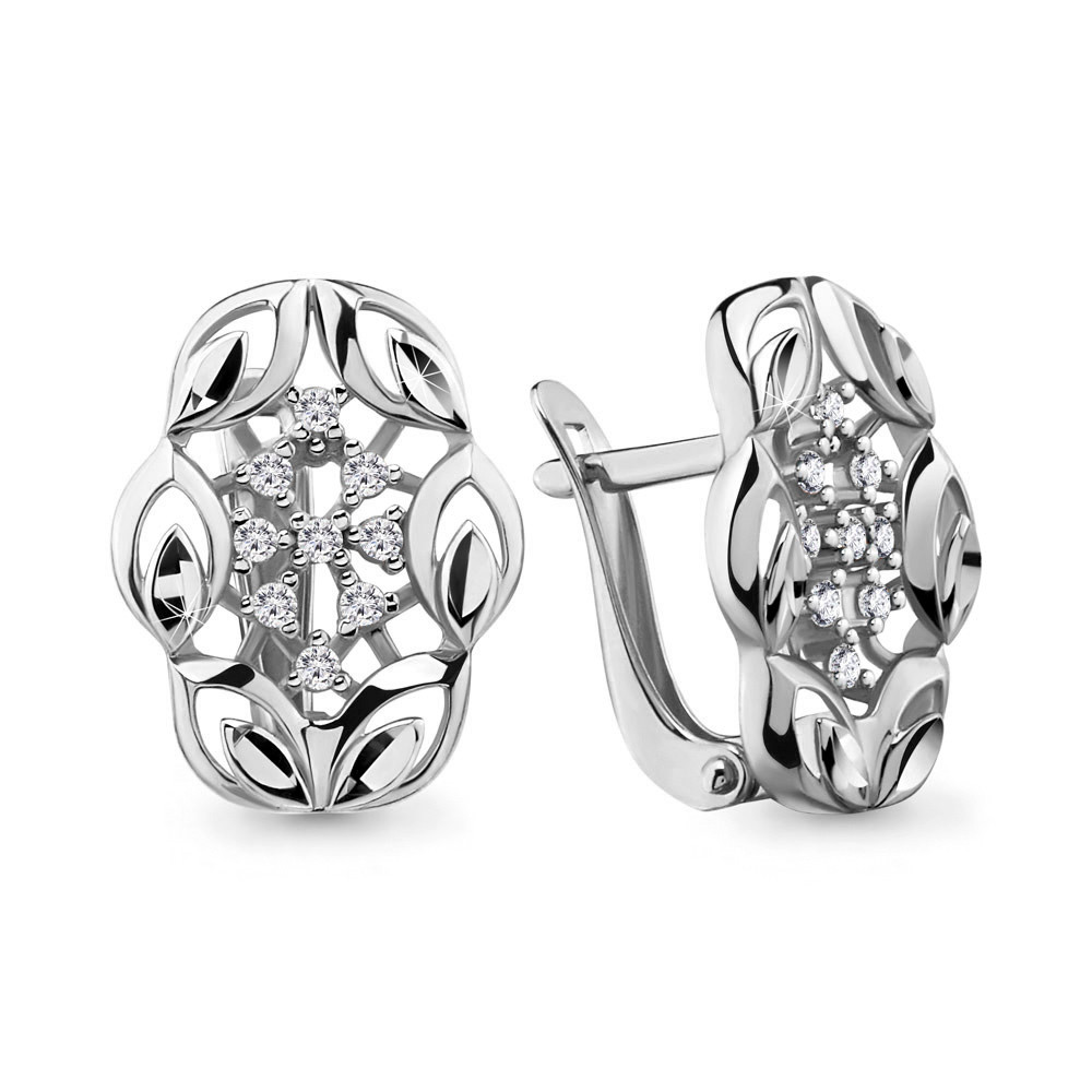 Серебряные серьги-классические с фианитом AQUAMARINE (#705731)