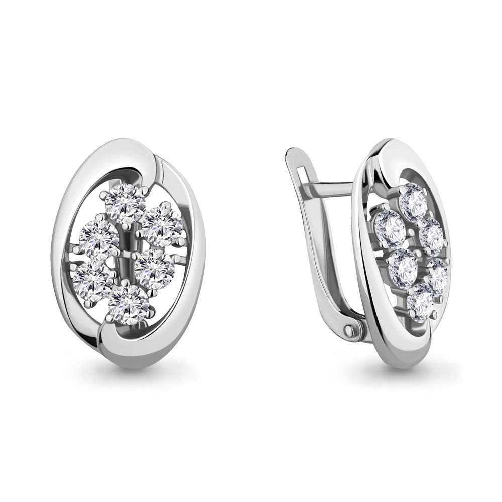 Серебряные серьги с фианитом AQUAMARINE (#701319)