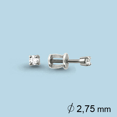 Серебряные серьги-пуссеты с фианитом Swarovski AQUAMARINE (#708688)