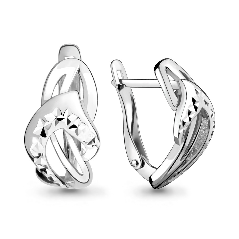 Серебряные серьги-классические AQUAMARINE (#708672)