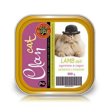 CLAN влажный корм для кошек, Кусочки в соусе Деликатес с ягненком 100 гр