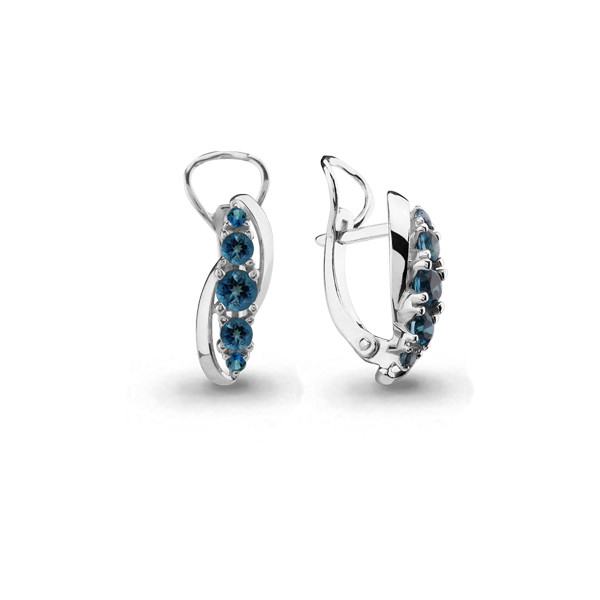 Серебряные серьги с топазом и топазом лондон AQUAMARINE #407666