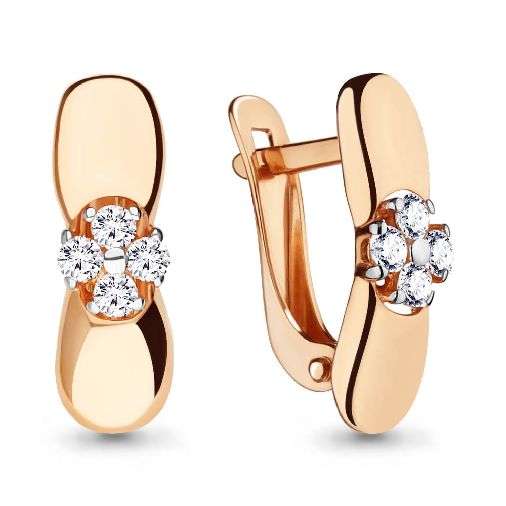 Серебряные серьги-классические с фианитом AQUAMARINE (#706514)