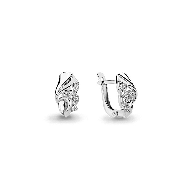Серебряные серьги-классические с фианитом AQUAMARINE (#631756)