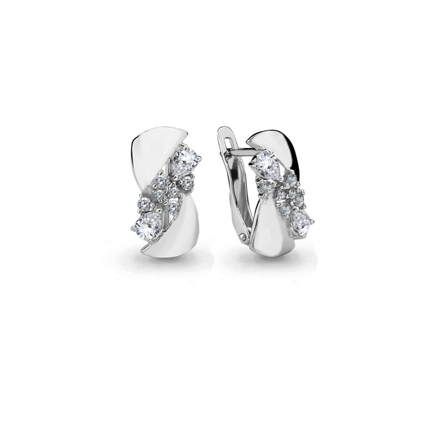 Серебряные серьги с фианитом AQUAMARINE (#627453)