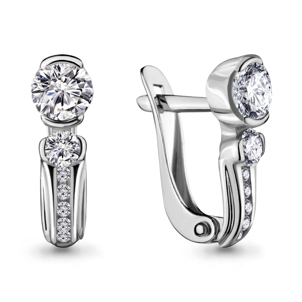 Серебряные серьги-классические AQUAMARINE (#708696)