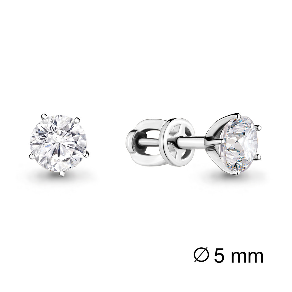 Серебряные серьги-пуссеты с фианитом Swarovski AQUAMARINE (#711532)