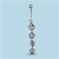 Серебряный пирсинг AQUAMARINE (#410199)