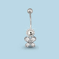 Серебряный пирсинг с фианитом AQUAMARINE (#703761)