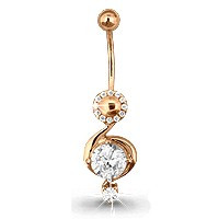 Серебряный пирсинг с фианитом AQUAMARINE (#611242)