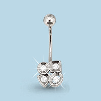 Серебряный пирсинг с фианитом AQUAMARINE (#410194)
