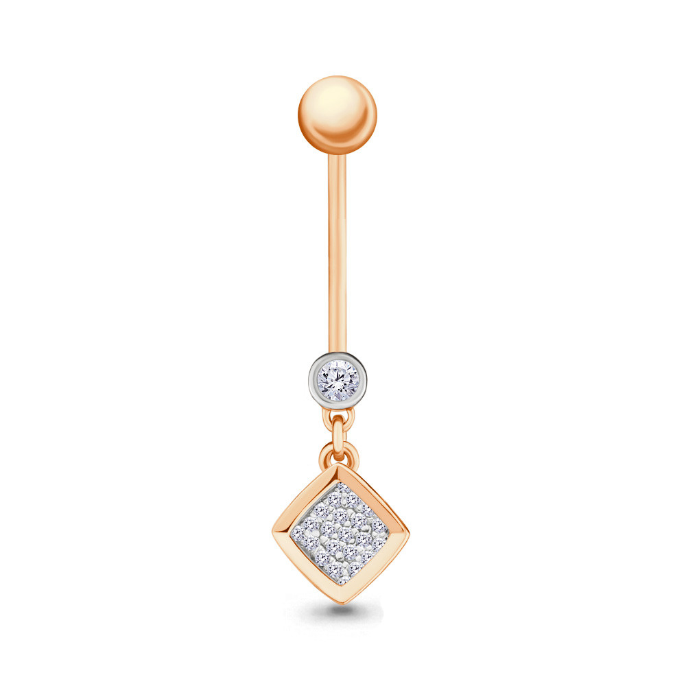 Серебряный пирсинг с фианитом AQUAMARINE (#664834)
