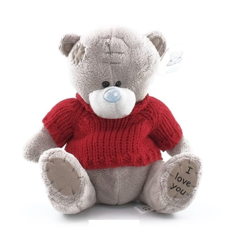 Мягкая игрушка Мишка Тедди в красной кофте (17 см)