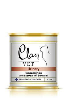 CLAN VET  влажный корм для кошек, при мочекаменной болезни  240гр
