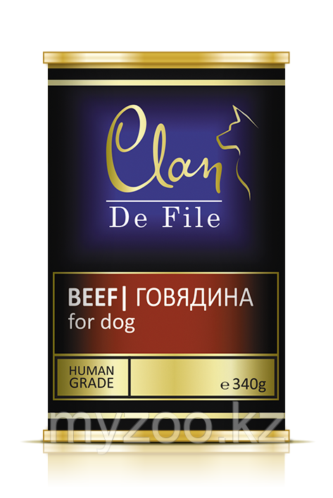 CLAN De File влажный корм для собак всех пород Филе мяса, Говядина 340 гр