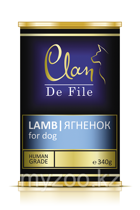 CLAN De File влажный корм для собак всех пород Филе мяса, Ягненок 340 гр