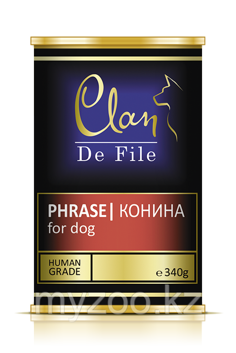 CLAN De File влажный корм для собак всех пород Филе мяса, Конина 340 гр