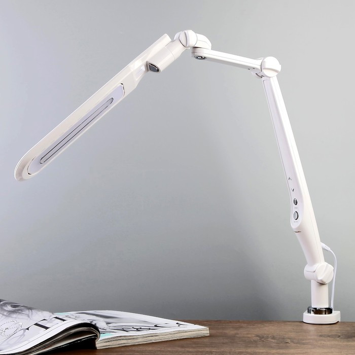 Светильник настольный на струбцине NL71 LED 10W белый/серебро