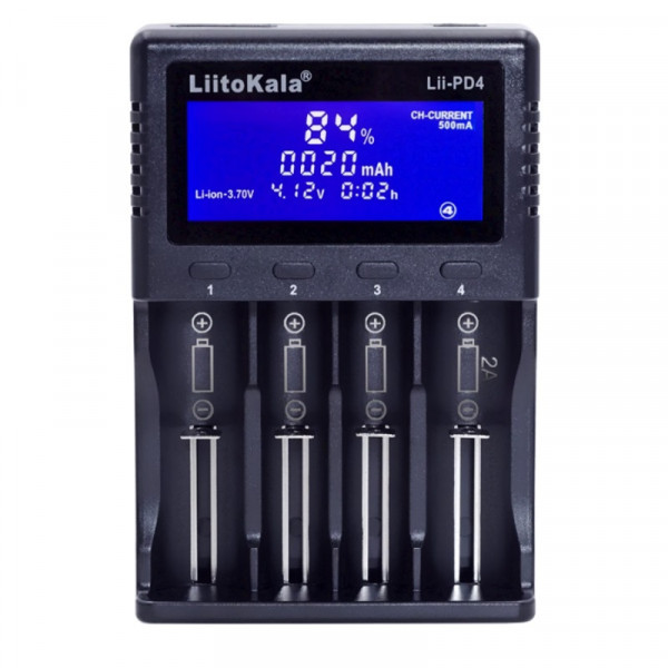 LiitoKala Lii-PD4 универсальное зарядное устройство  для всех цилиндрических аккумуляторов