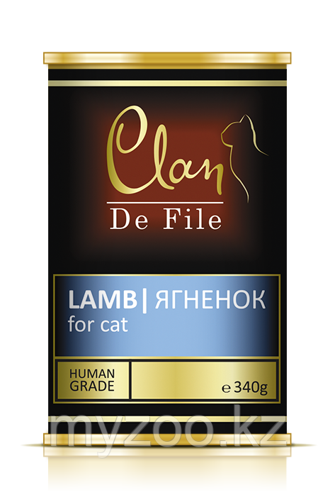 CLAN De File влажный корм для кошек, Филе мяса, Ягненок 340гр