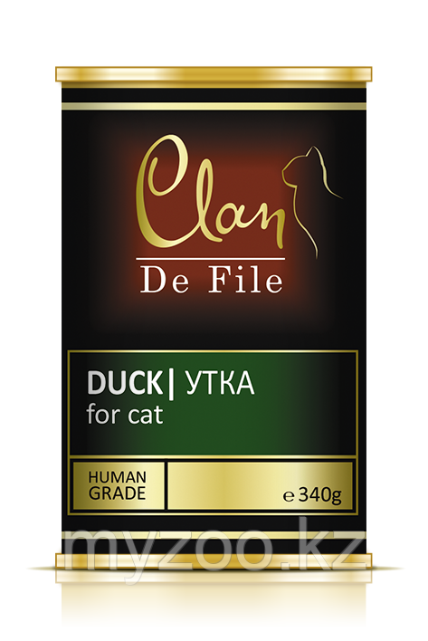 CLAN De File влажный корм для кошек, Филе мяса, Утка 340гр