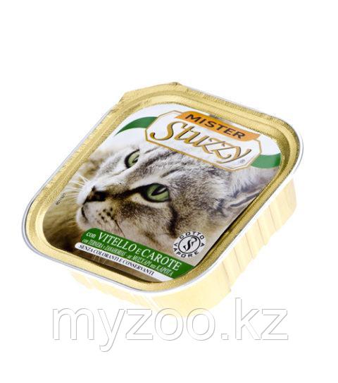 MISTER STUZZY CAT Паштет с настоящими кусочками мяса, с Телятиной и Морковью 100гр