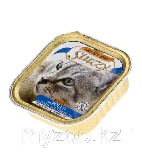 MISTER STUZZY CAT Паштет с настоящими кусочками мяса для котят с Курицей 100гр
