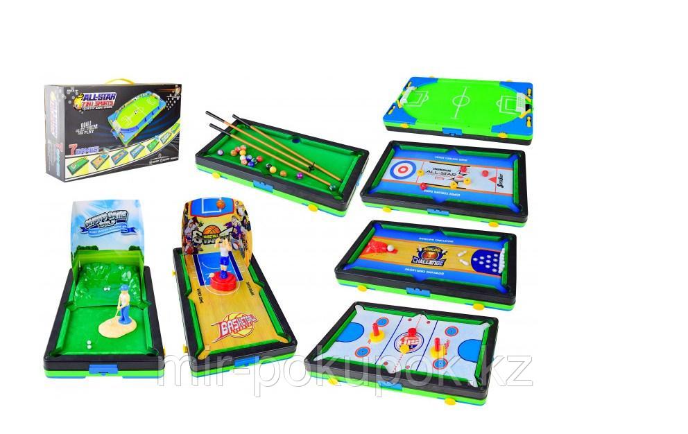 Настольная игра 7 в 1 "Shantou Sports" (футбол, хоккей, баскетбол, боулинг, бильярд, керлинг, гольф))
