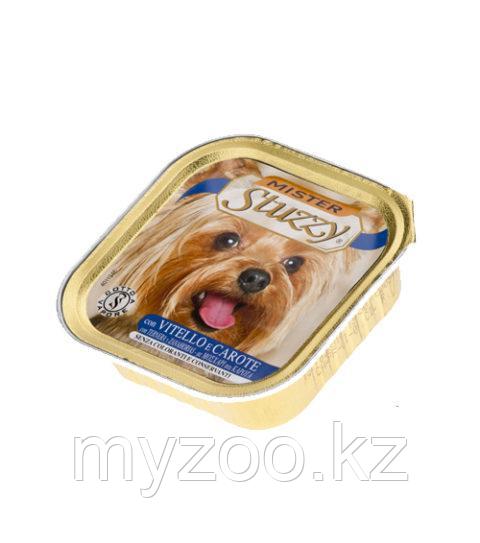 STUZZY MISTER DOG влажный корм для собак Паштет с настоящими кусочками мяса с Телятиной и Морковью 100 гр